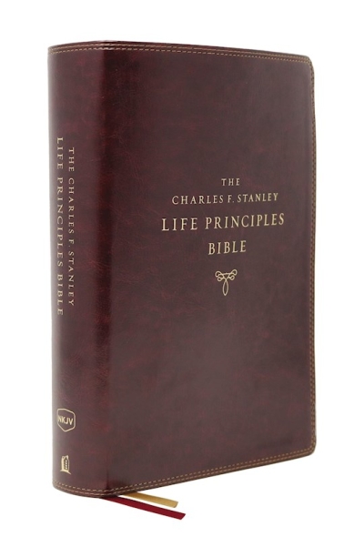 NKJV Charles F. Stanley Life Principles Bible (2nd Edition) (Comfort Print)-Burgundy Leathersoft | SHOPtheWORD