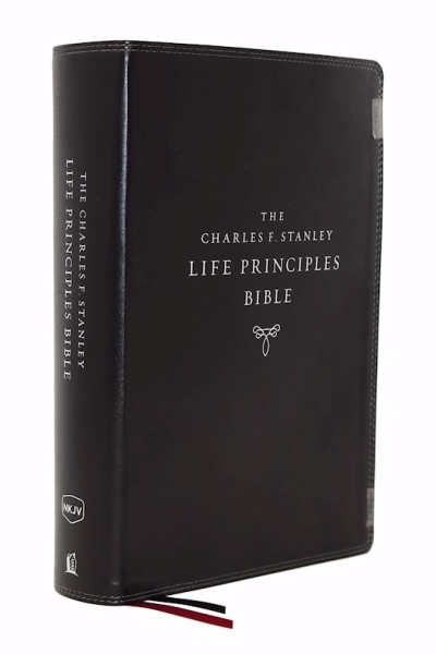 NKJV Charles F. Stanley Life Principles Bible (2nd Edition) (Comfort Print)-Black Leathersoft Indexed | SHOPtheWORD