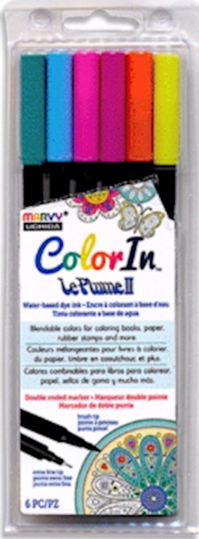 Pen-Marvy Leplume Ii Double-Ended Watercolor Marker Set-Bright (6 Pieces) | SHOPtheWORD
