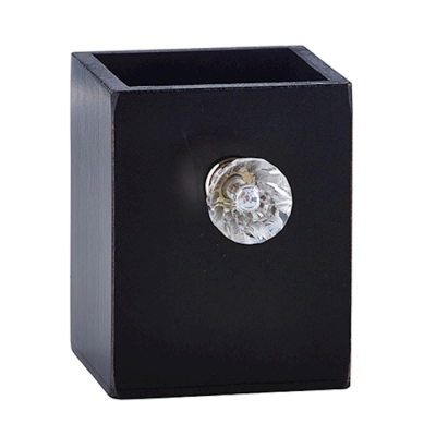 Pen Holder-Black/Clear Crystal Knob (3 x 3 x 3.75) | SHOPtheWORD