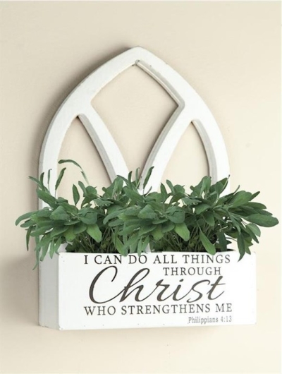 Window Box Planter-I Can Do All Things (8.25" x 2.75" x 11.75") (Set Of 2) | SHOPtheWORD