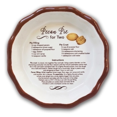 Pie Plate For Two-Pecan Pie (Recipe Included) (1.5" x 6") | SHOPtheWORD