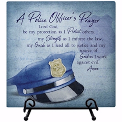 Plaque-Police Officer w/Easel Stand (6" x 6") (Pack Of 3) | SHOPtheWORD