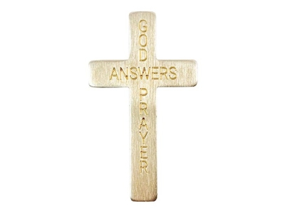 Pocket Cross-God Answers Prayer-Gold (Pack Of 50) | SHOPtheWORD