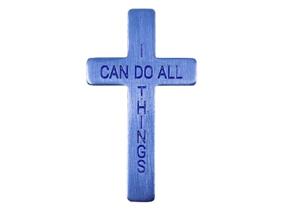 Pocket Cross-I Can Do All Things-Blue (Pack Of 50) | SHOPtheWORD