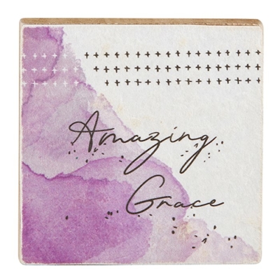 Plaque-Tabletop-Amazing Grace (4" x 4") | SHOPtheWORD