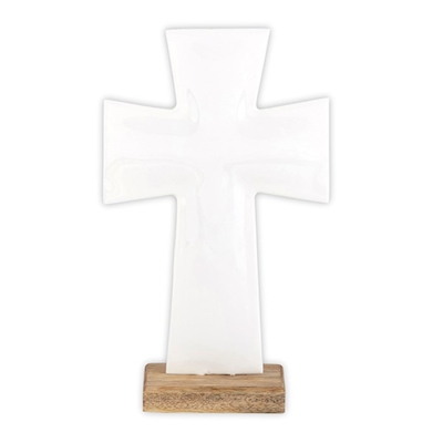 Standing Cross-Enamel-White (2" x 10") | SHOPtheWORD
