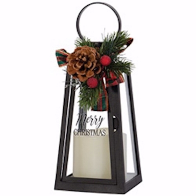 Lantern w/LED Candle & Timer-Merry Christmas (10.5" x 6" x 4") | SHOPtheWORD