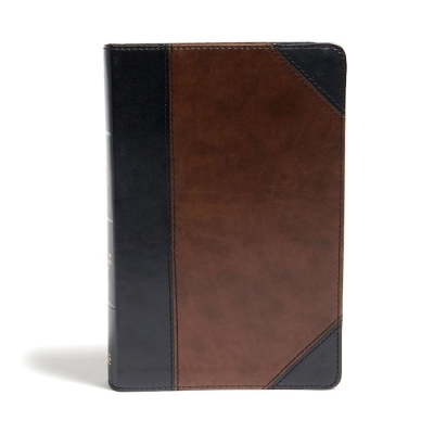 CSB Large Print Personal Size Reference Bible-Black/Brown LeatherTouch | SHOPtheWORD