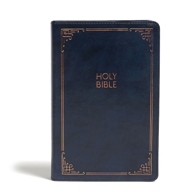 CSB Large Print Personal Size Reference Bible-Navy LeatherTouch | SHOPtheWORD