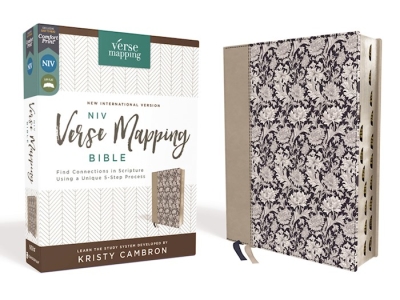 NIV Verse Mapping Bible (Comfort Print)-Navy Floral Leathersoft Indexed | SHOPtheWORD