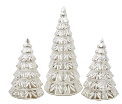 Glass Decor-LED Light Up Tree Set (3 Pieces) | SHOPtheWORD
