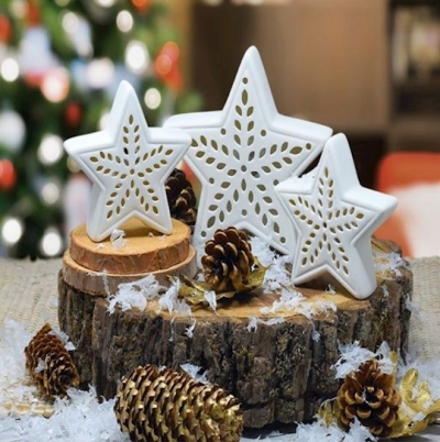 LED Star Set-Porcelain (Set Of 3) | SHOPtheWORD