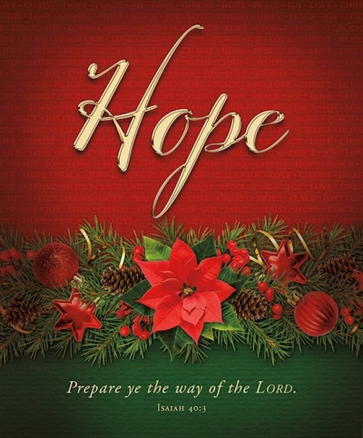 Bulletin-Advent Week 1: Hope/Prepare Ye The Way Of The LORD. (Isaiah 40:3)-Legal Size (Pack Of 100) | SHOPtheWORD