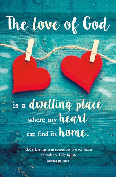 Bulletin-God's Love Has Been Poured Out Into Our Hearts (Romans 5:5) (Pack Of 100) | SHOPtheWORD