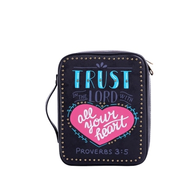 Bible Cover-Trust In The Lord With All Your Heart (Proverbs 3:5)-Black | SHOPtheWORD