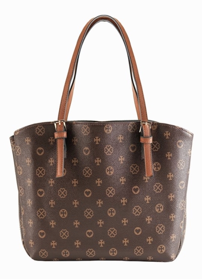 Bible Cover-Wedge Shape-Faith Collection Cross & Heart-XLG-Brown | SHOPtheWORD