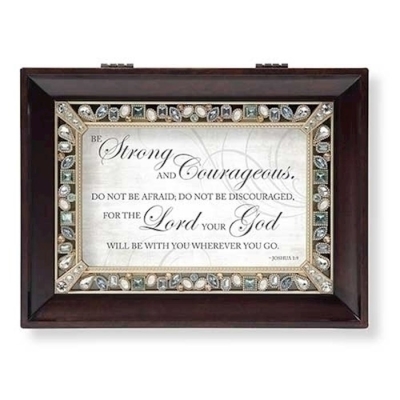 Music Box-Be Strong-Brown/Fur Elise (6.25" X 4" X 2.75) | SHOPtheWORD
