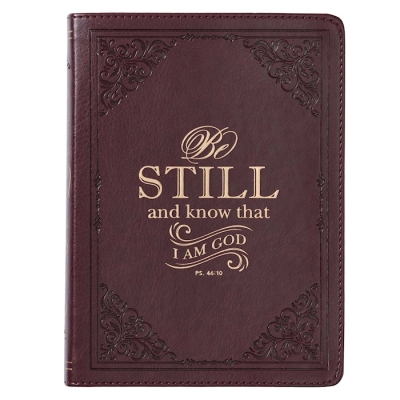 Journal-Classic LuxLeather-Be Still And Know-Brown by Art Gift Christian | SHOPtheWORD