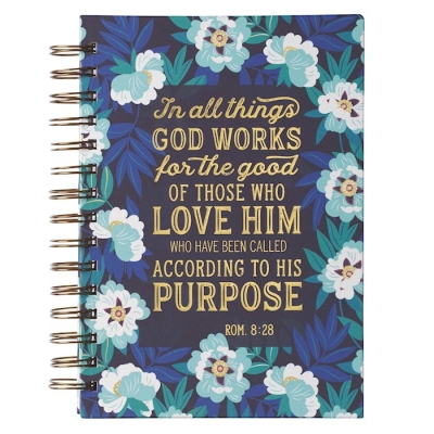 Journal-Wirebound-In All Things God Works For Good Romans 8:28-Large by Art Gift Christian | SHOPtheWORD