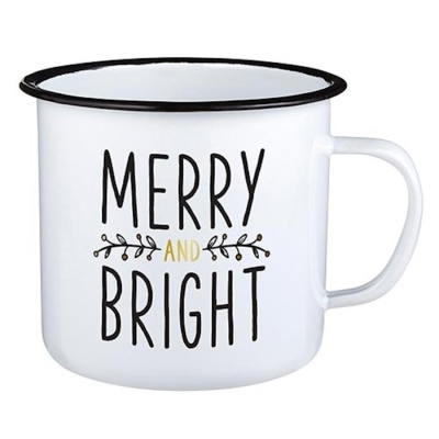 Mug-Enamel-Merry And Bright (24 Oz) | SHOPtheWORD