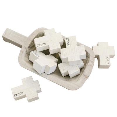 Wooden Cross Display-Paulownia Wood w/12 Grace Crosses | SHOPtheWORD