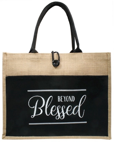 Jute Tote-Beyond Blessed (18" x 13.5" x 5") | SHOPtheWORD