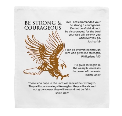 Prayers In My Pocket Cloth-Strong & Courageous (8 x 8) (Pack Of 6) | SHOPtheWORD