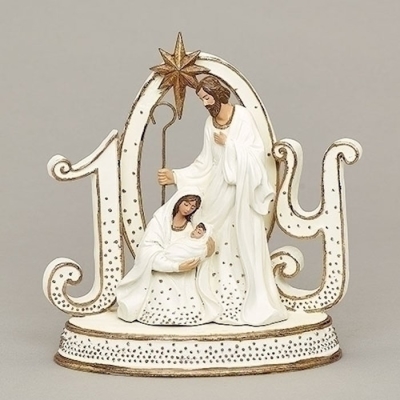 Figure-Holy Family/JOY-Gold Dot (8") | SHOPtheWORD
