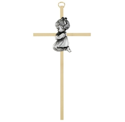 Wall Cross-Brass-Baby Girl (7") (4 Pack) | SHOPtheWORD
