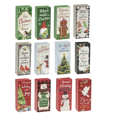 Table Decor-Christmas Block Talk (11.5" x 1" x 3.5") (Pack Of 24) | SHOPtheWORD