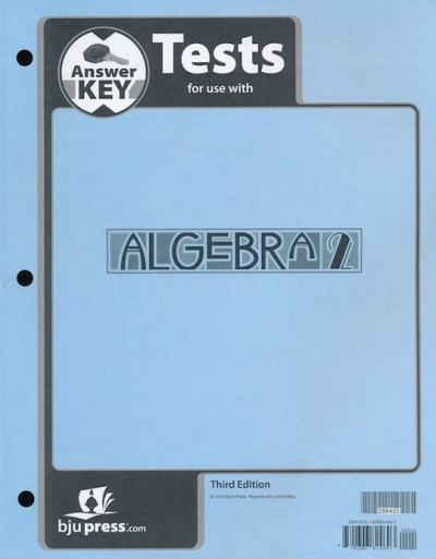 Algebra 2 Tests Answer Key (3rd Edition) by Press BJU | SHOPtheWORD
