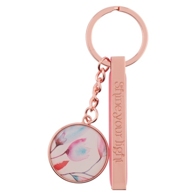 Keyring in Tin-Pink Petals/Shine Your Light | SHOPtheWORD
