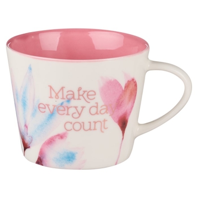 Mug-Pink Petals/Make Every Day Count | SHOPtheWORD