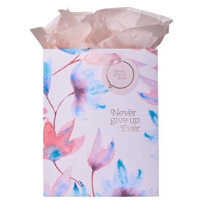 Gift Bag-Pink Petals/Never Give Up | SHOPtheWORD
