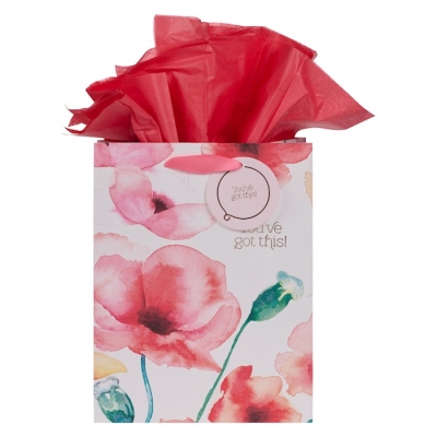 Gift Bag-Coral Poppies/You've Got This | SHOPtheWORD