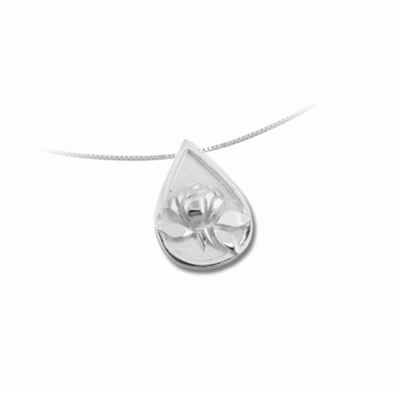 Pendant-Memorial Tear Rose (Solid) w/18" Chain (Sterling Silver) | SHOPtheWORD