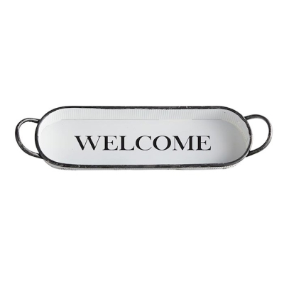 Oval Serving Tray-Welcome (6.5"W x 20"L x 2"D) | SHOPtheWORD