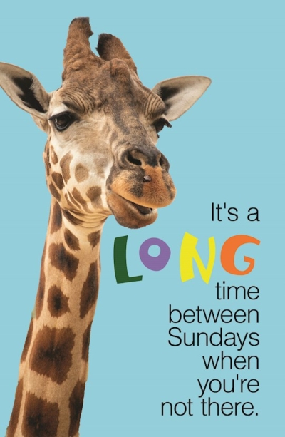 Postcard-It's A Long Time Between Sundays When You're Not There (Pack Of 25) | SHOPtheWORD