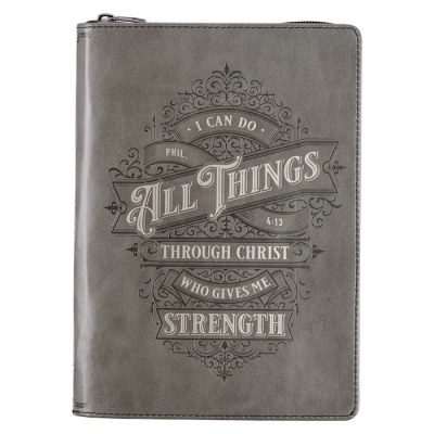 Journal Classic LuxLeather w/Zip-I Can Do All Things Phil. 4:13 by Art Gift Christian | SHOPtheWORD