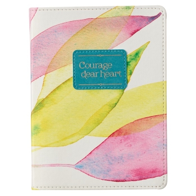 Journal Handy Faux Leather-Citrus Leaves/Courage Dear Heart by Art Gift Christian | SHOPtheWORD