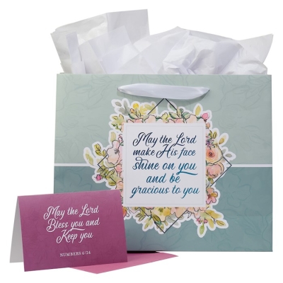 Gift Bag with Card-Large Landscape-The Lord Bless You Numbers 6:24 | SHOPtheWORD