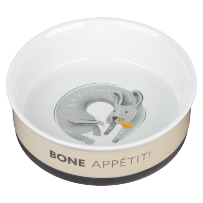 Pet Bowl-Bone Appetit!-Large-Taupe | SHOPtheWORD