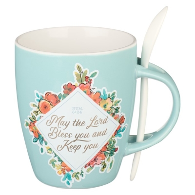 Mug with Spoon-The Lord Bless You Numbers 6:24 | SHOPtheWORD