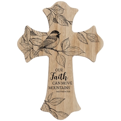 Wall Cross-Our Faith Can Move Mountains (10.5) (Pack Of 3) | SHOPtheWORD