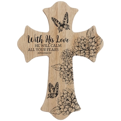 Wall Cross-With His Love (10.5) | SHOPtheWORD