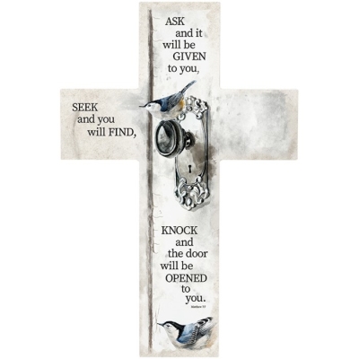 Wall Cross-Ask Seek Knock (14") (Pack Of 2) | SHOPtheWORD