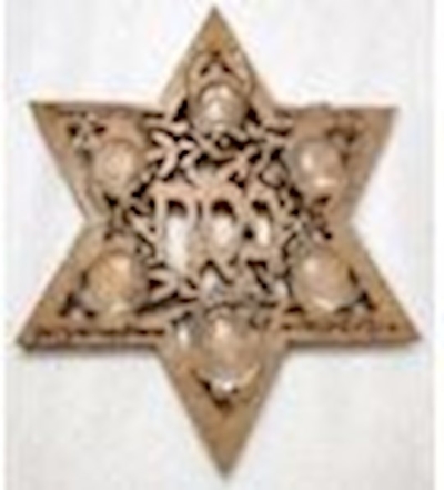 Passover Plate-Olivewood Plate With 6 Glass Bowls-14" (#45110) | SHOPtheWORD