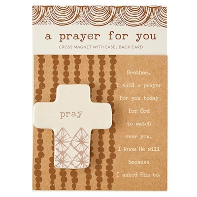 Prayer For You Magnet w/Easel Back Card-Brother (4" SQ) | SHOPtheWORD