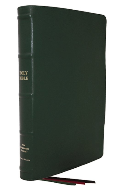 NKJV Thinline Reference Bible/Large Print (Comfort Print)-Green Premium Goatskin Leather | SHOPtheWORD